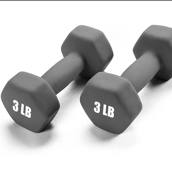 NEW WEIGHTS, 3 LB DUMBBELLS, GRAY SET. -POSH KEEPS $6 + Higher Ship'g Fee - Picture 1 of 2